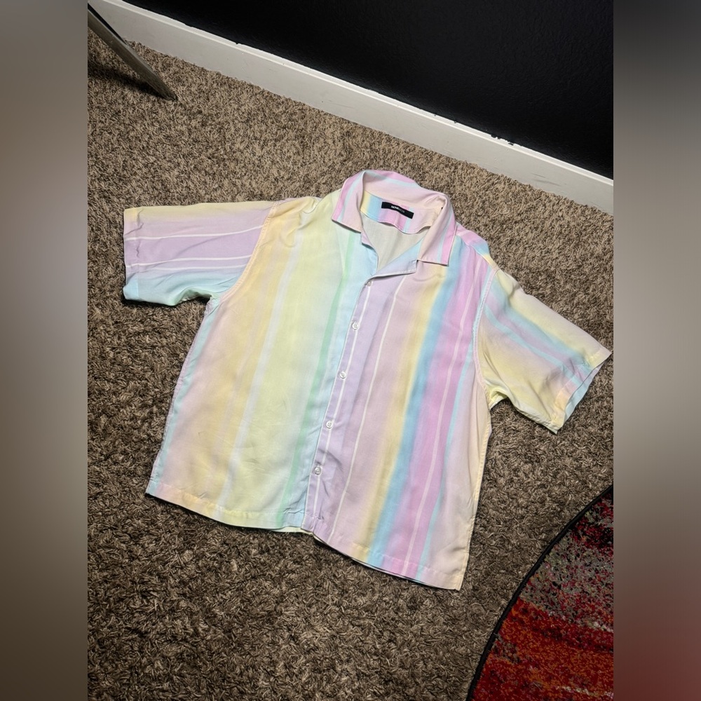 Pastel Lucky Short Sleeve Button Up